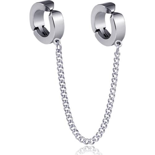 1PC Titanium Steel Earrings Men Women Punk Clip on Earrings No Pierced Earcuff Ear Non-allergenic Earrings Rock Jewelry kolczyki