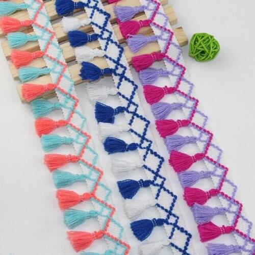 28yds 4.5cm DIY Handmade Patchwork Polyester Tassels Lace Ribbon Fabirc For Curtains Decoration/Sewing On Cloth Accessory Craft