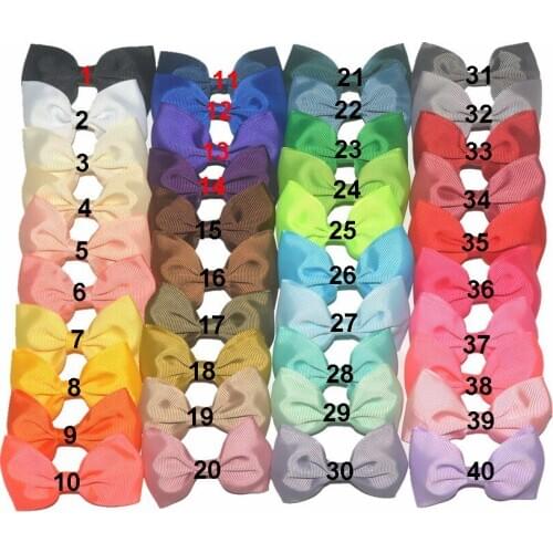 30 pcs/ lot , 8cm Grosgrain Ribbon Hair Bow Tie WITH/WITHOUT Clip Kids Hairpin Headwear Bowknot Accessories
