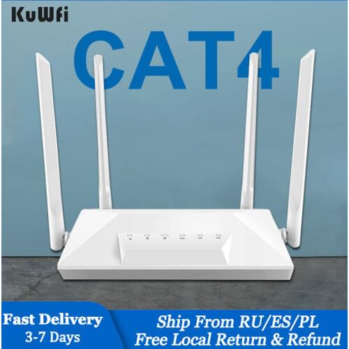 4G LTE Router Unlocked CAT4 Wireless CPE Router Mobile Hotspot RJ45 LAN Port Modem with SIM Card Slot 150Mbps 4 External Antenna