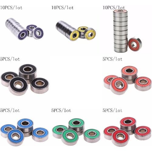 5/10PCS Red ABEC 9 Stainless Steel Bearings High Performance Roller Skate Scooter Skateboard Wheel Bearings