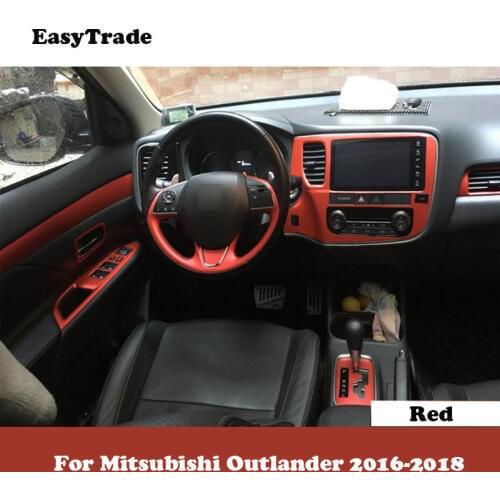 For Mitsubishi Outlander 2016 2017 2018 Accessories Center Console Gear Shift Panel Interior Sticker Set Decal Trim Car Styling