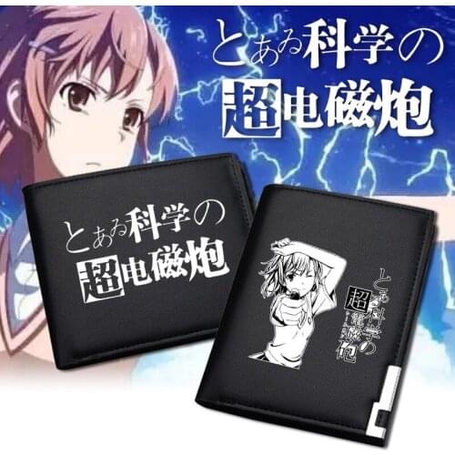 Anime Toaru Kagaku No Railgun Misaka Mikoto Cosplay Cartoon Unisex Long Short Wallet Card Holder Coin Purse Money Bag Gifts