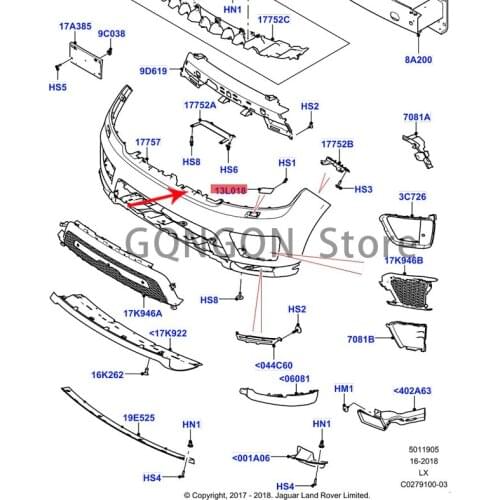 CAR is suitable for 2018 sports spray cover 2014-2021lan dro ve rra nge rov er spo rt spray cover bracket front bumper spray cov