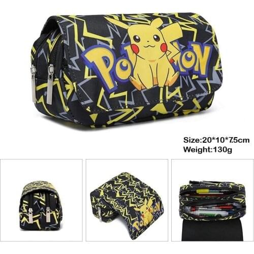 Pokemon Pencill Case School Pikachu Pokémon toys Anime Cartoon Pen Bag School Supplies Stationery Birthday Party Gifts for Boys