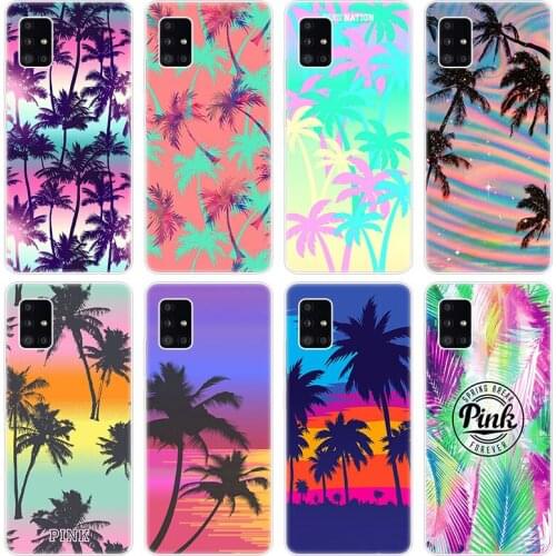 Palm trees Summer beach Case for Samsung Galaxy A12 A02 A03S A21S A22 A32 A52 A72 A82 Quantum 2 S21 Plus FE Ultra M02S M12 Cover