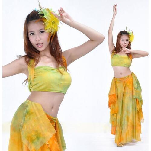 Cheap Belly Dance Clothing Women Dancewear 2pcs Outfits for for Belly Dance Top Skirt Costumes Girls