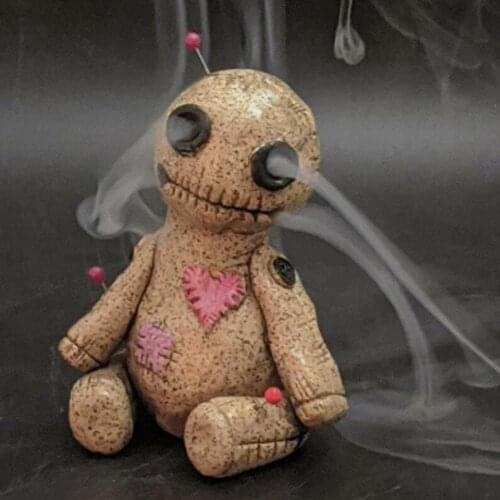 Cartoons Voodoo Doll Incense Burner Craft Resin Oil Burner Censer Ornament Desktop Incense Stick Holder Handmade Decorative Prop