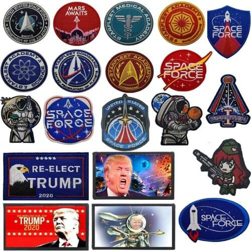 United States Space Force Embroidery Patches Donald Trump Badges Military Tactical Patch Armbands Sewings Appliques Clothes