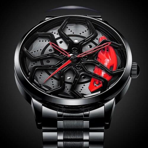 2021 New Sport Car Rim Hub Watch Unique Watch Men Luxury Sports Car Men Watches Quartz Waterproof Rim Hub Wheel Wristwatch