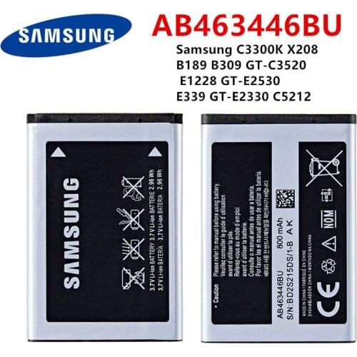 Orginal AB463446BU AB043446BE AB553446BU Battery For Samsung C3300K X208 B189 B309 GT-C3520 E1228 GT-E2530 E339 GT-E2330 C5212