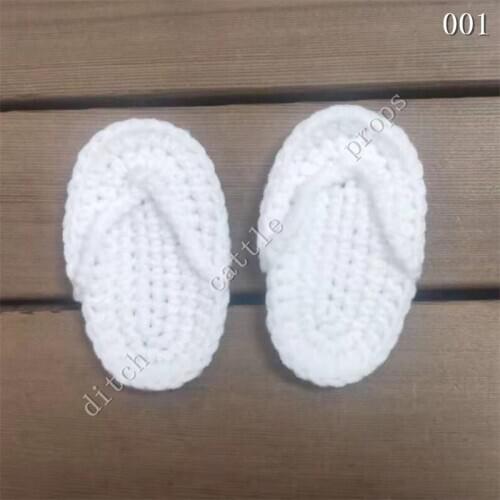 Newborn photography props, cotton crochet slippers