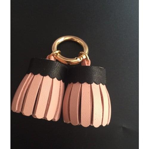 Luxury Handmade Cute Leather Tassel Handbag Backpack Keyring Bag Charms Jewelry Accessories Women DIY Keychain Gift for Her