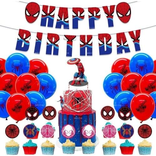 Marvel Theme Decoration Balloon Set Childrens Birthday Party Spiderman Aluminum Film Balloon Combination Party Supplies