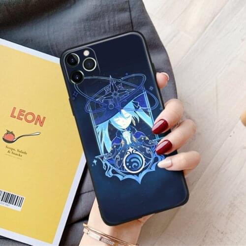 Genshin impact Mona For IPhone Se 6 6s 7 8 Plus X XR XS 11 12 Mini Pro Max Tempered Glass TPU Silicone Phone Case Cover Shell