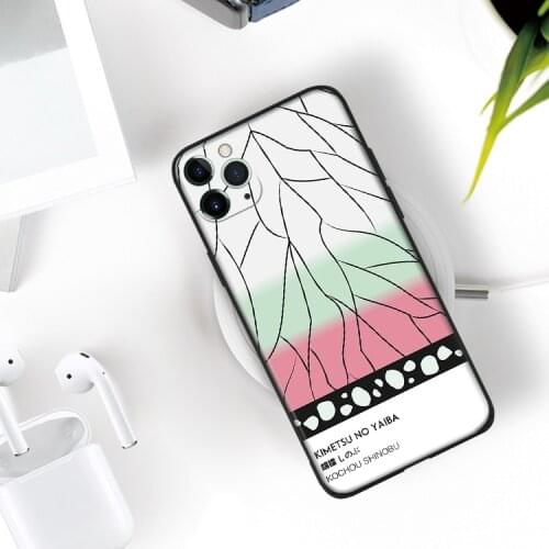 Kochou Shinobu kny demon slayer silicone Phone Case FOR iPhone Se 6 6s 7 8 Plus X Xr Xs 11 12 Mini Pro Max Glass Cover Shell