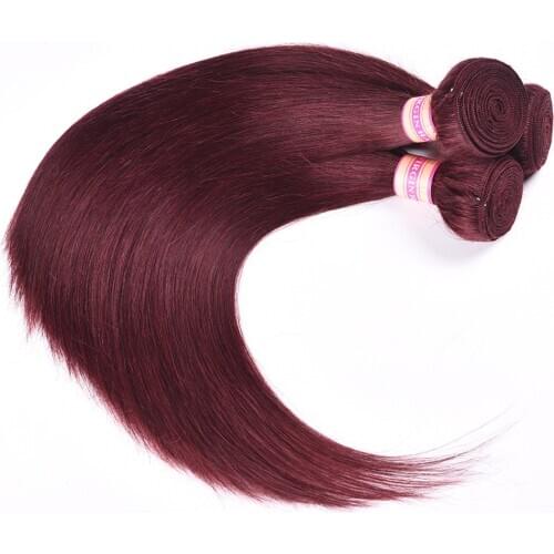 SIYUSI Brazilian Straight Hair Bundles Color 2# 4# 27# 30# 99J# Burgundy Straight Human Hair Extensions