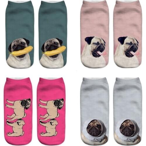 SLMVIAN HOT3D Printing Lovely Dog Socks Brand Sock Fashion Unisex Socks Funny Low Ankle