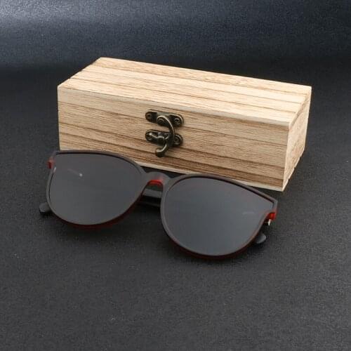 Hawksbill Frame Black Lens Sunglasses Fashionable Natural Bamboo Oculos De So Polarized Ladies UV 400 Cool For Driving
