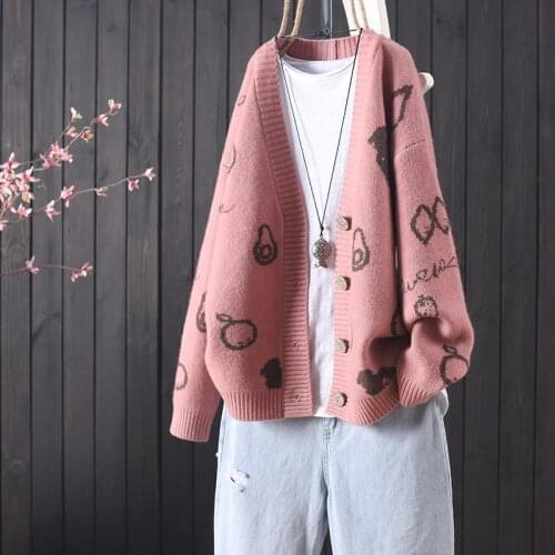 Sweater cardigan jacket women 2021 spring and autumn fashion new sweater loose literary casual jacket