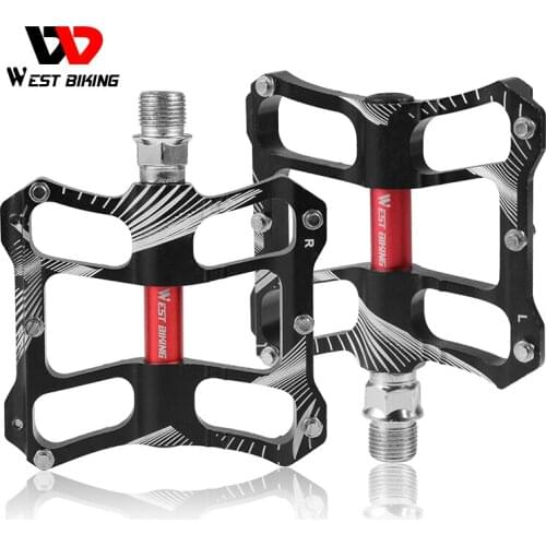 WEST BIKING Bike Pedals For Road MTB Bicycle 3 Bearings Anti-slip Cycling Pedals Alloy Platform Large Area Bicycle Pedals