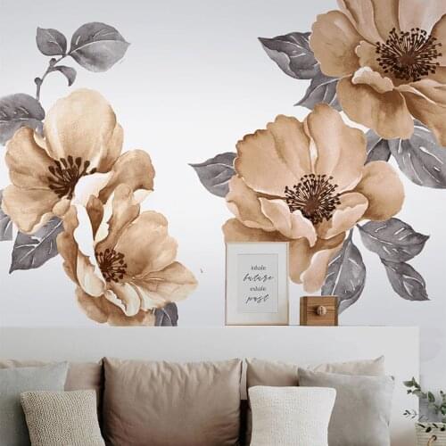 Yellow And Purple Wall Decals For Kids Rooms Decoration Vinyl Wall Stickers Flowers Living Room