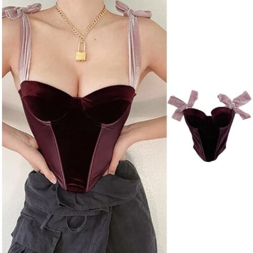 Gothic Corset Top Summer Backless Body Shapping Vest with Straps for Womens