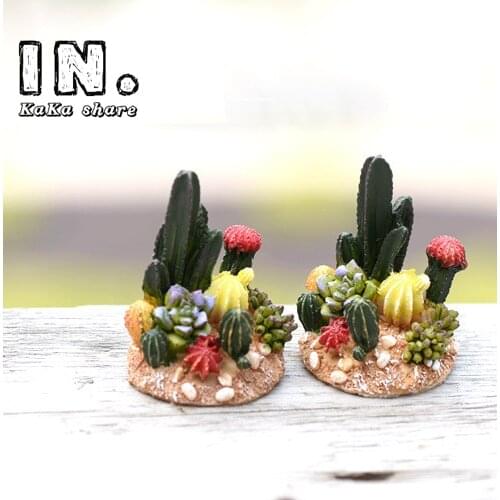 1pc Moss mini micro garden decoration desktop cartoon resin cute Refinement Juicy cactus artificial plant Action Figure Toy DIY