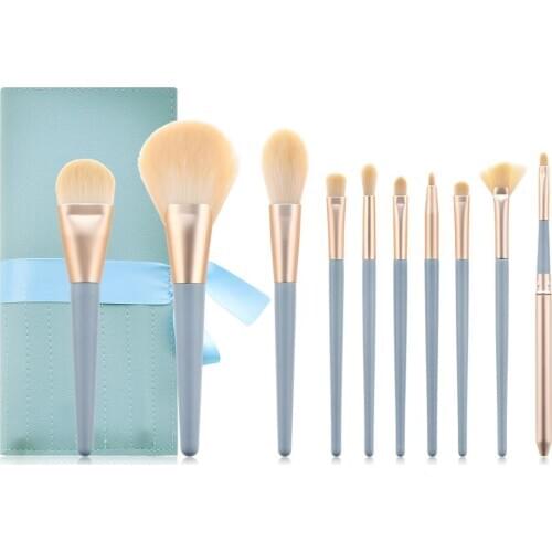 10Pcs Soft Makeup Brushes High Quality Foundation Powder Eye shadow Make Up Brush Set Synthetic Hair Kabuki Cosmetic Tool Kit