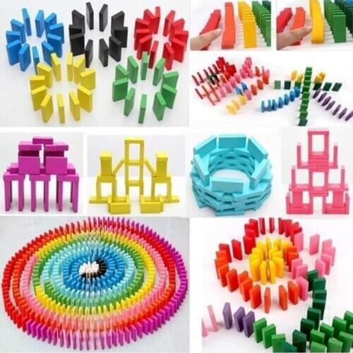 120pcs Lot Board Game For Kids Gift Wooden Domino Set Non-toxic Green Painting Children Toys Wooden Toys Dominos