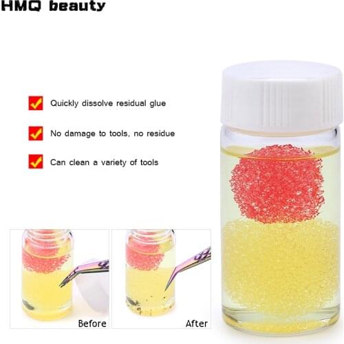 15ml Tweezers Glue Cleaner Liquid Eyelash tweezers Ungluing Agent Sponge Ball Grafting Eyelash Tool Washing Special Cleaning