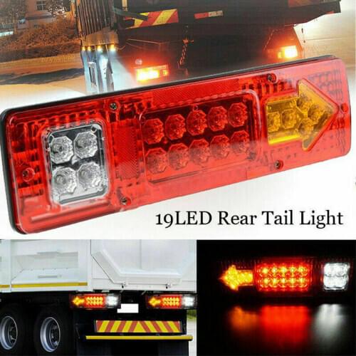 19 LEDs Tail Lights Truck Trailer Stop Rear Reverse Turn Indicator Lamp Light Universal for Trailer Truck UTE ATV Boat Caravan