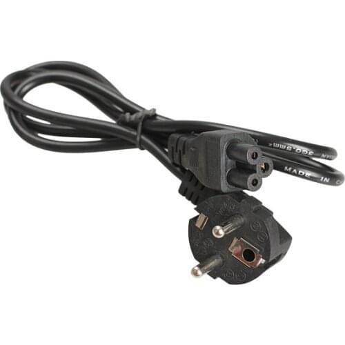 1M EU European AC Power Cord 3 Prong 2 Pin Power Lead Extension Cable With H05VV-F Wire Line For Notebook Laptop Computer