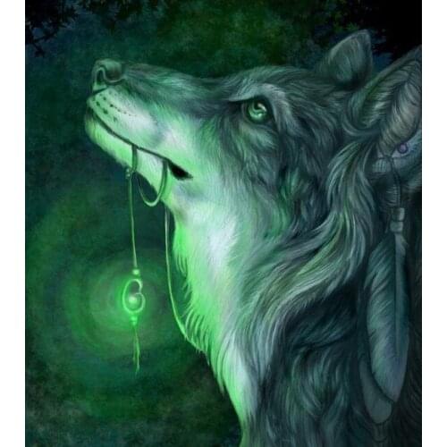 5D Full Drilled Diy Diamond Painting Handmade Animal Wolf Cross Stitch Resin Square Diamond Sets Diamond Embroidery