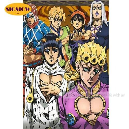 Embroidery 5D Diamond Jojo S Bizarre Cross Stitch Painting Home Decor Anime Character Full Square Drill Pictures Handmade Wall