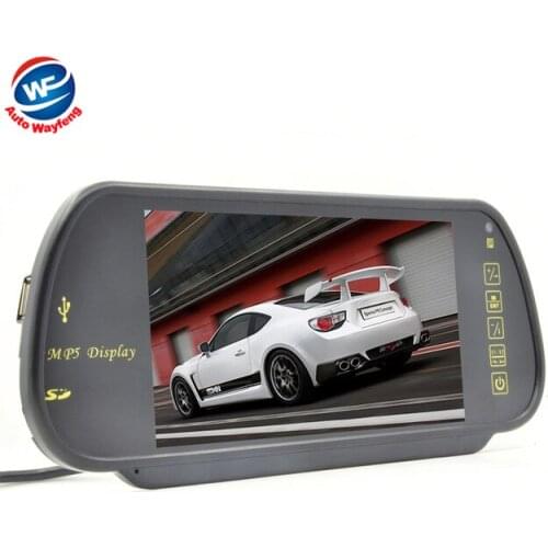 Free Shippinrg Car CCD Monitor 7" Color TFT LCD Car Rearview Mirror Monitor SD USB MP5 FM Transmitter Car Camera Mirror DVR WF