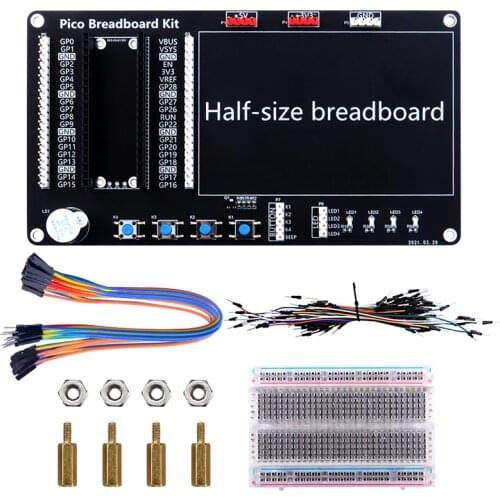 For Raspberry Pi Pico Basic Starter Kit,for Raspberry Pi Pico BreadBoard Kit with Half-Size Breadboard, Jumper Wire Pack