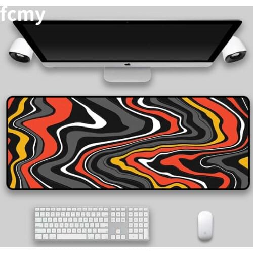 Black Abstract Texture Large Gaming Mouse Pad Computer Table MousePad Locking Edge Rubber Gamer Big Desk Mat 80x30cm Laptop Mous