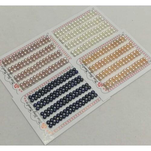 New Wholesale 100pairs different size loose freshwater pearl button loose beads half drilled