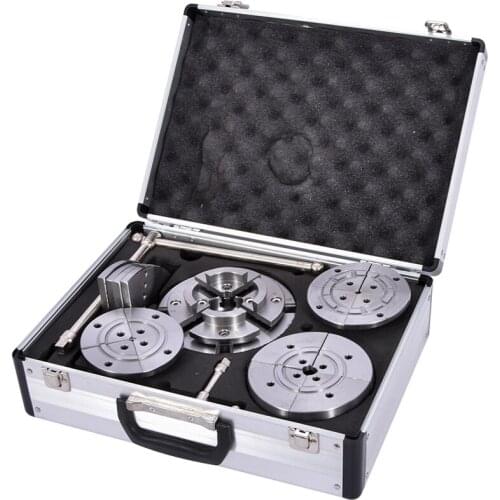 Household 5.5 Inch Wood Lathe Chuck Self-centering Woodworking Wooden Rotary Lathe Chuck Aluminum Alloy Woodworking Chuck Set