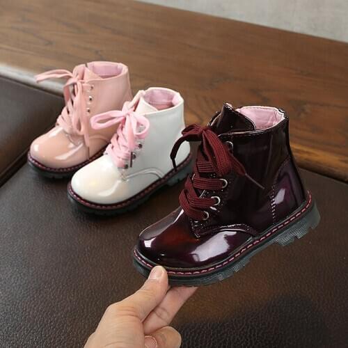 Spring Autumn New Fashion Kids Boots For Girl Boy PU Leather Waterproof Children Baby Martin Boots Kids Toddler Ankle Boots