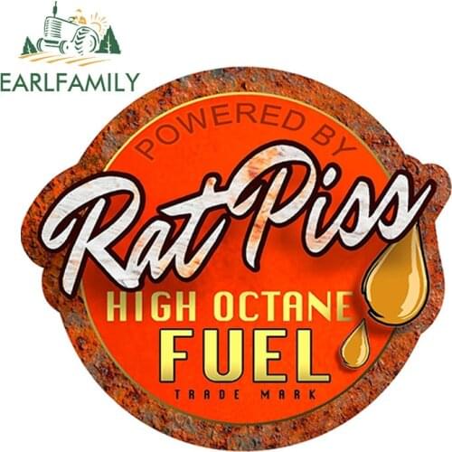 EARLFAMILY 12cm x 11cm Rat Rod Rat Piss High Octane Fuel Decal Car Window Truck Door Bumper Decals Car Stickers
