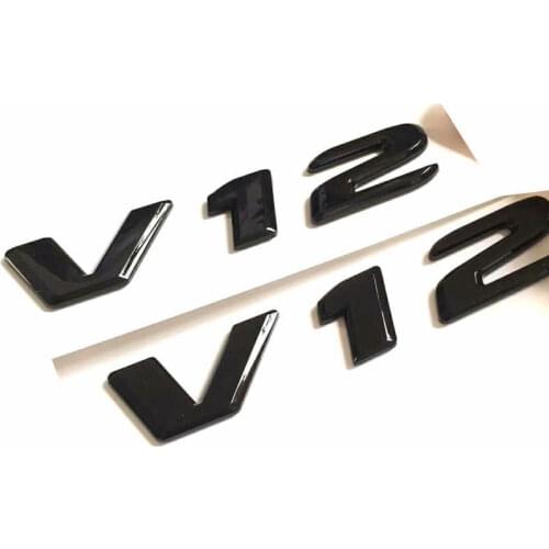 2pcs V12 Emblem for Benz AMG Schwarz Schriftzug Logo S600L E63 CL63 CLS63 G63 V12