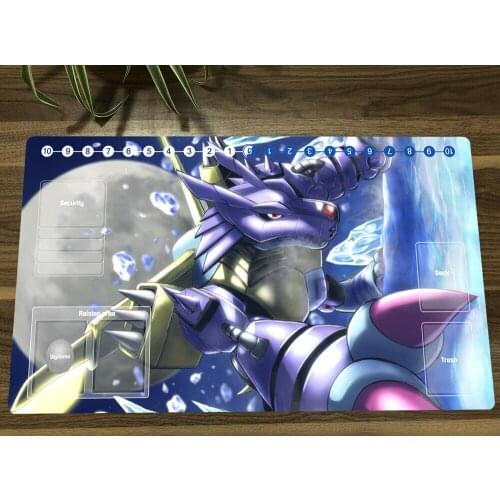 Anime Digimon Duel Playmat Metal Garurumon Trading Card Game Mat DTCG CCG Mat Mouse Pad TCG Desk Gaming Play Mat Free Mat Bag