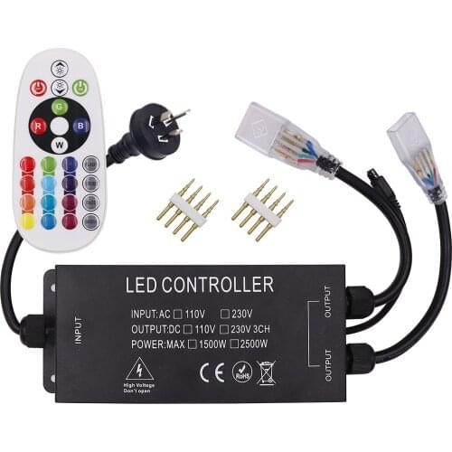 IR Remote RGB Controller EU 220V 2500W US 110V 1500W for 8*16 Neon Strip Light