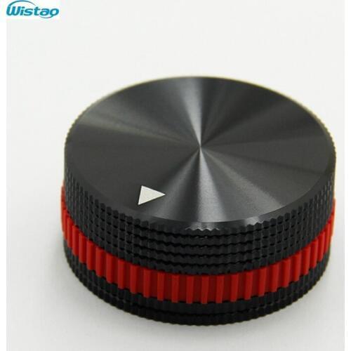 IWISTAO Solid Potentiometer Knob Whole Aluminum HIFI AmpTube Volume Diameter 40mm High 18mm Anodizing Black DIY Free Shipping