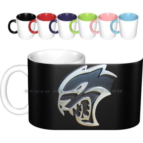 The 'kitty'-Challenger Srt Hellcat Emblem Ceramic Mugs Coffee Cups Milk Tea Mug Mopar Srt Hellcat Emblem Logo Kitty Detailed