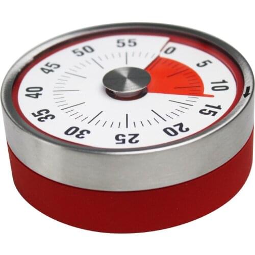 Stainless Kitchen Timer Alarm Cooking Timer mechanical Round Countdown Magnetic Clock Timer Baking reading magnet fitness timer