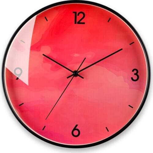 Nordic minimalist modern wall clock metal mute clock bedroom living room office round digital popular quartz clock