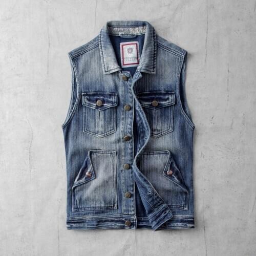 Vest Mens Denim Spring Summer Trend Korean Handsome sleeveless Jeans Jacket Personality Casual Cowboy Waistcoat High Quality